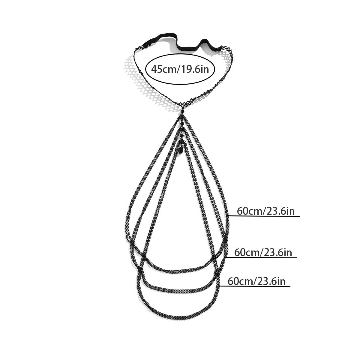 Multi-Layered Rhinestone Thigh Chain