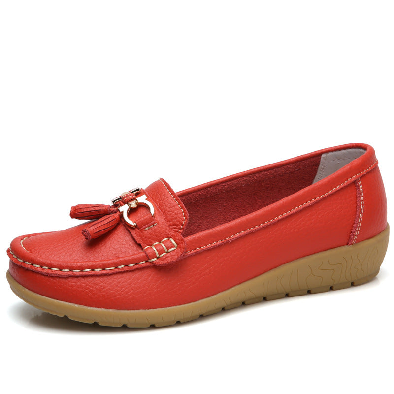 Genuine Leather Moccasin-Style Loafers
