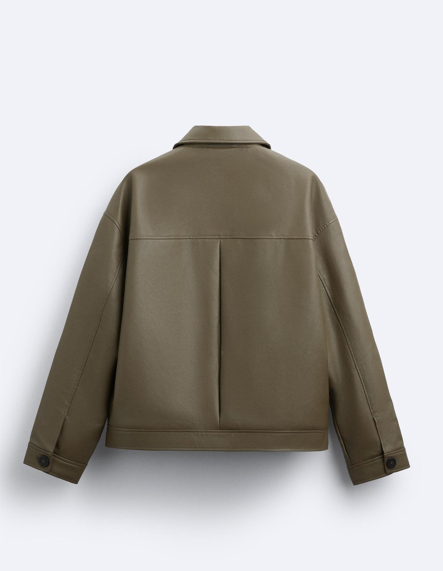 Men's Faux Leather Boxy Fit Jacket