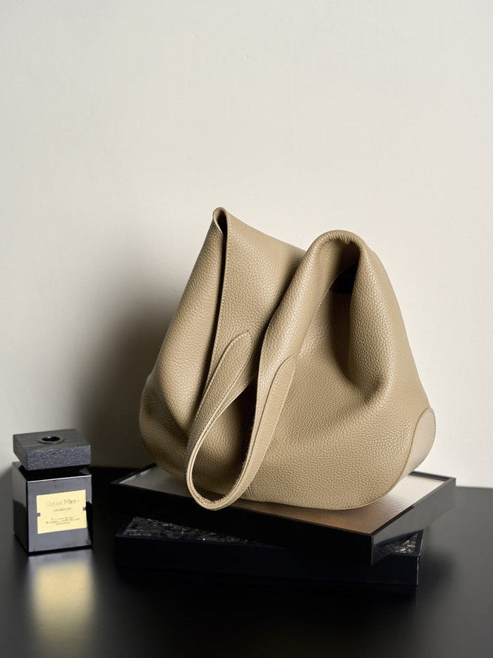 Slouchy Hobo Shoulder Bag – Genuine Cowhide Leather