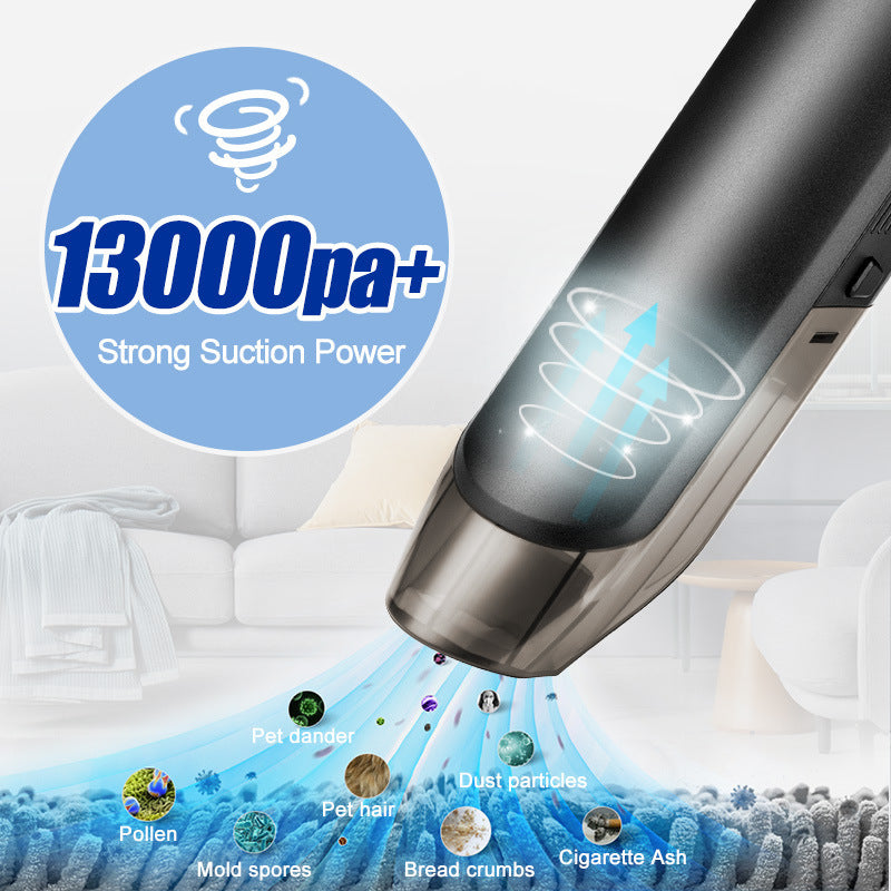 13KPa High-Suction Portable USB Cordless Car Vacuum Cleaner for Dry and Wet Cleaning