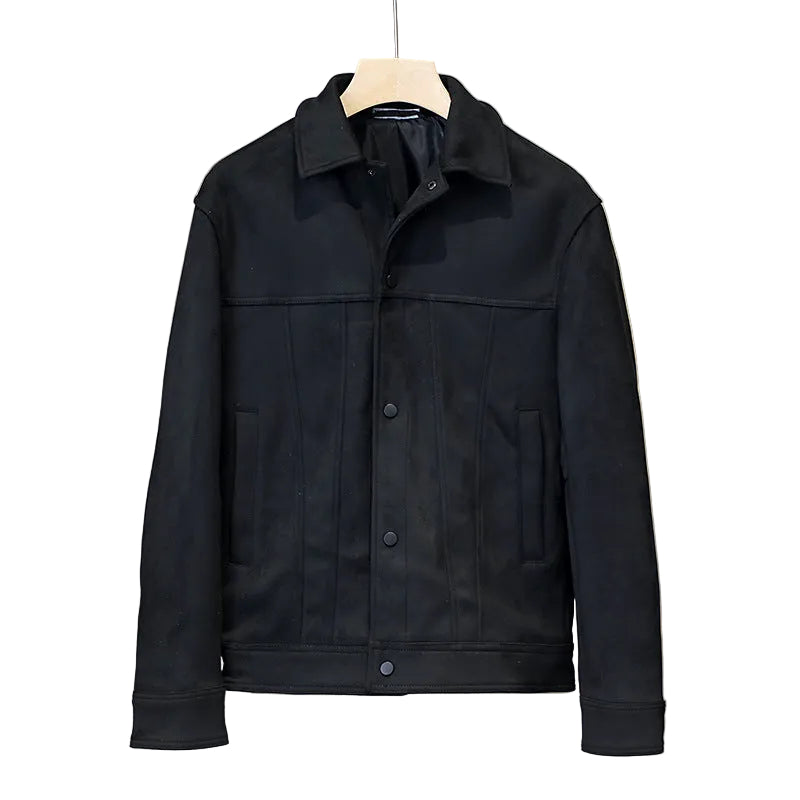 Men's Faux Suede Loose-Fit Leather Jacket
