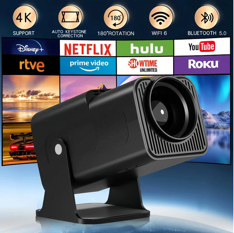 4K Ultra HD Android 11 HY320 Portable Mini Projector with 5.0 Bluetooth