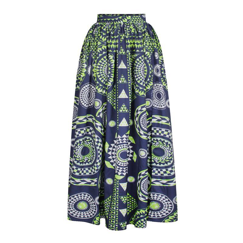 Two-Piece African High Slit Maxi Skirt with Crop Top