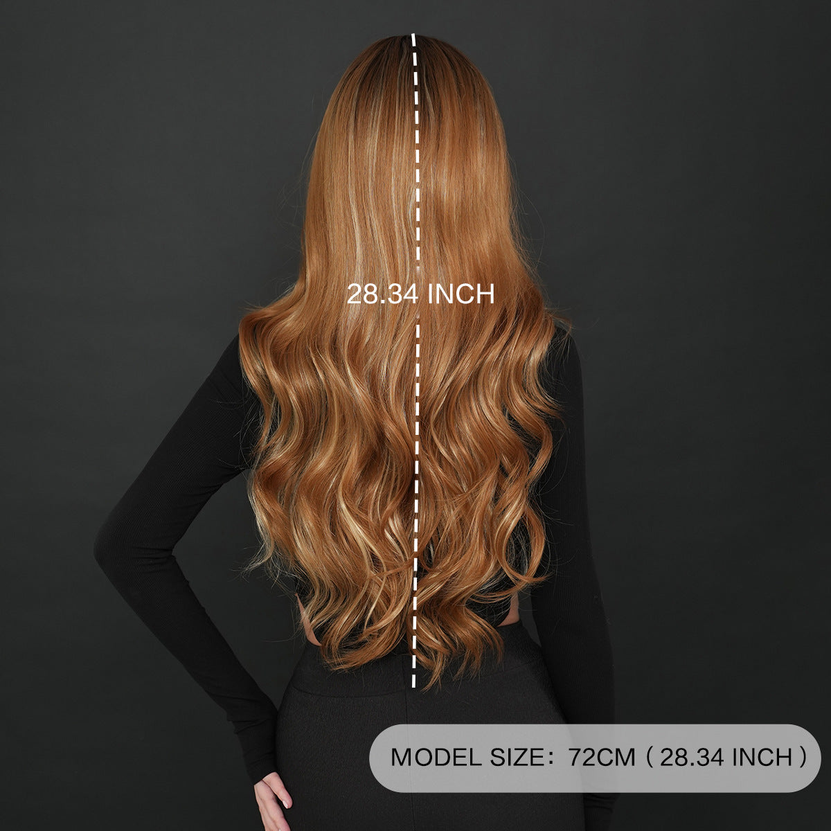 Ombre Brown Long Wavy Synthetic Wig