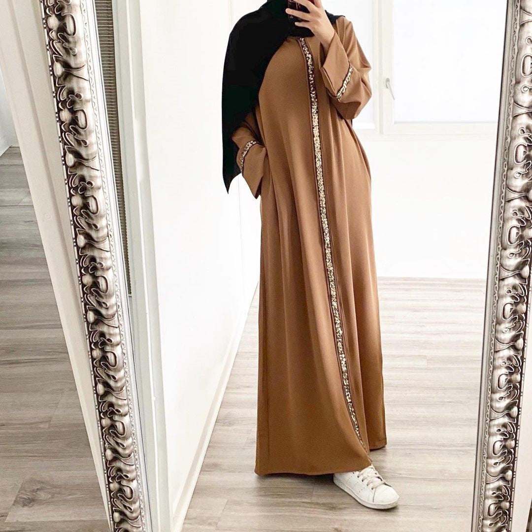 Loos Abaya with Gold-Trimmed Edges