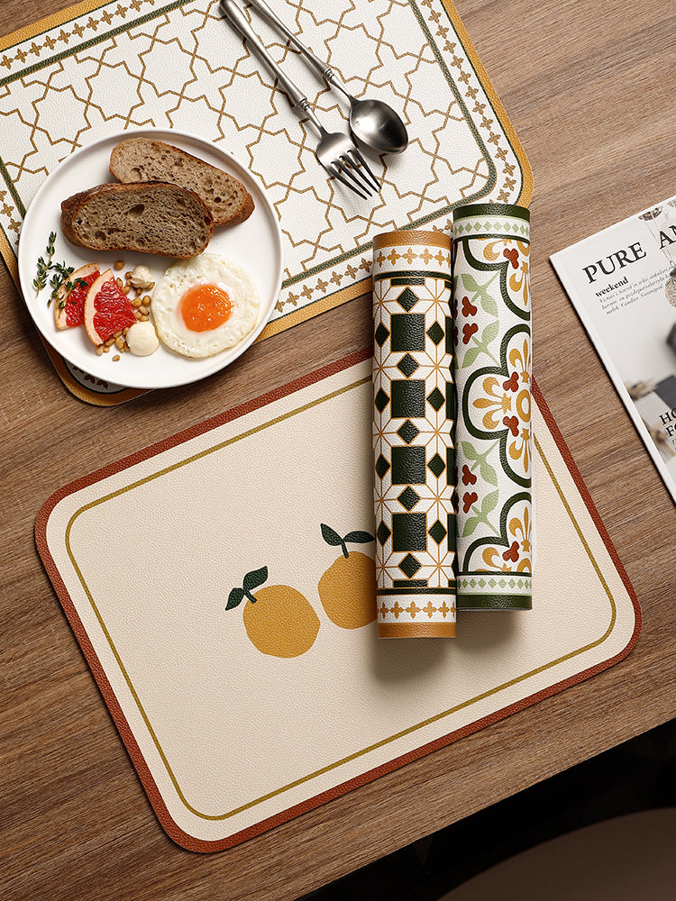 Vintage PU Leather Placemats, Waterproof and Oil-Proof, Heat Resistant up to 80°C