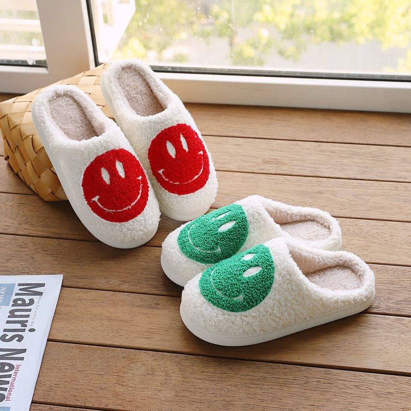 Smiley Face Cotton Slippers