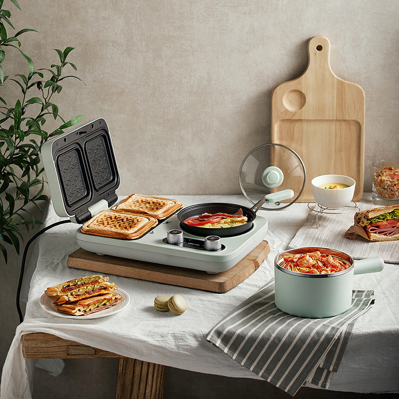 3-in-1 Multifunctional Breakfast Maker, Toaster, Fryer, Boiling/Steaming Pot