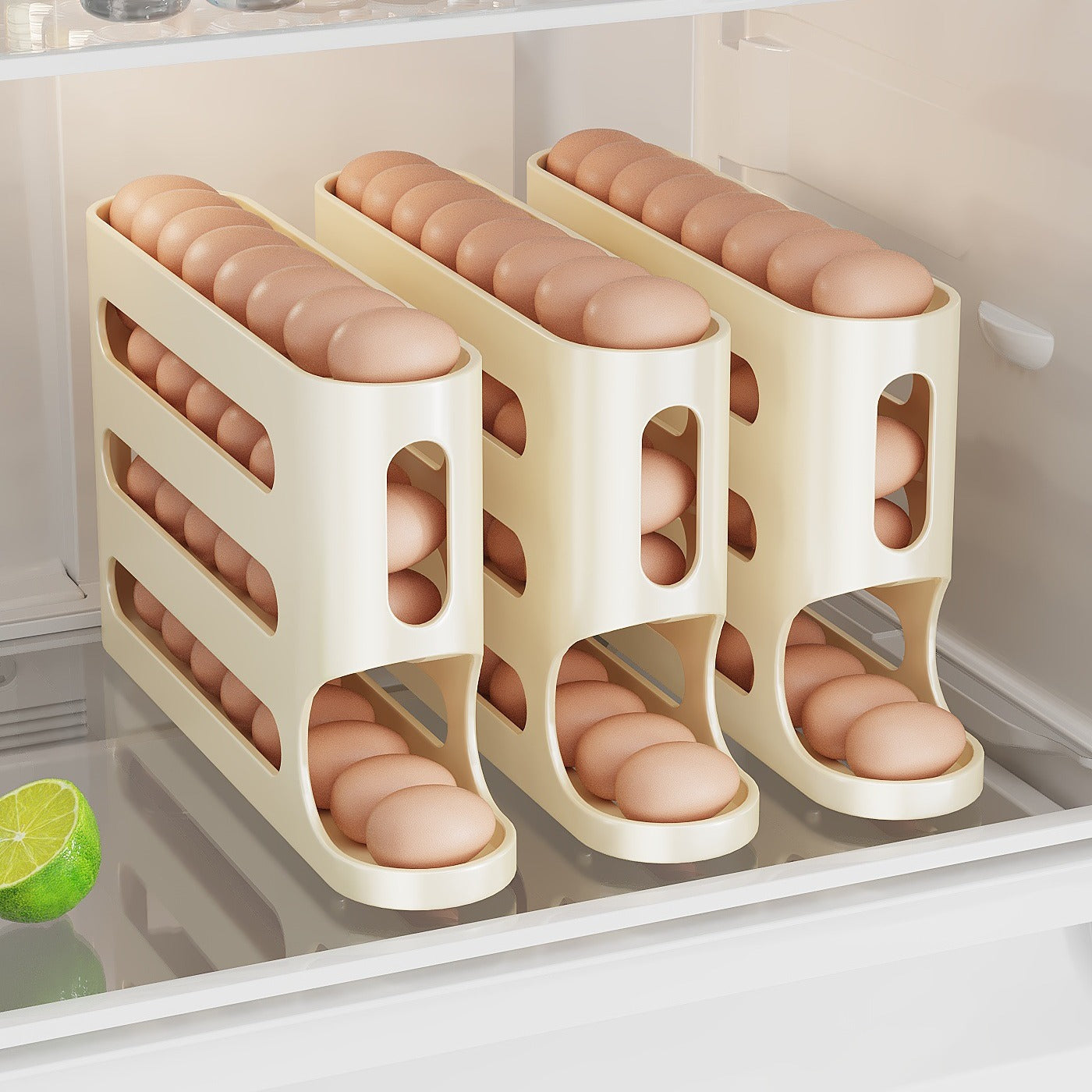 4-Layer Egg Rolling Dispenser for Refrigerator