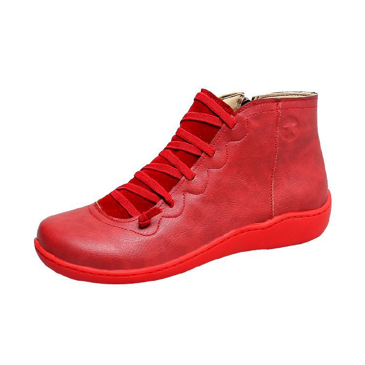 Women's Flat Leather Ankle Boots