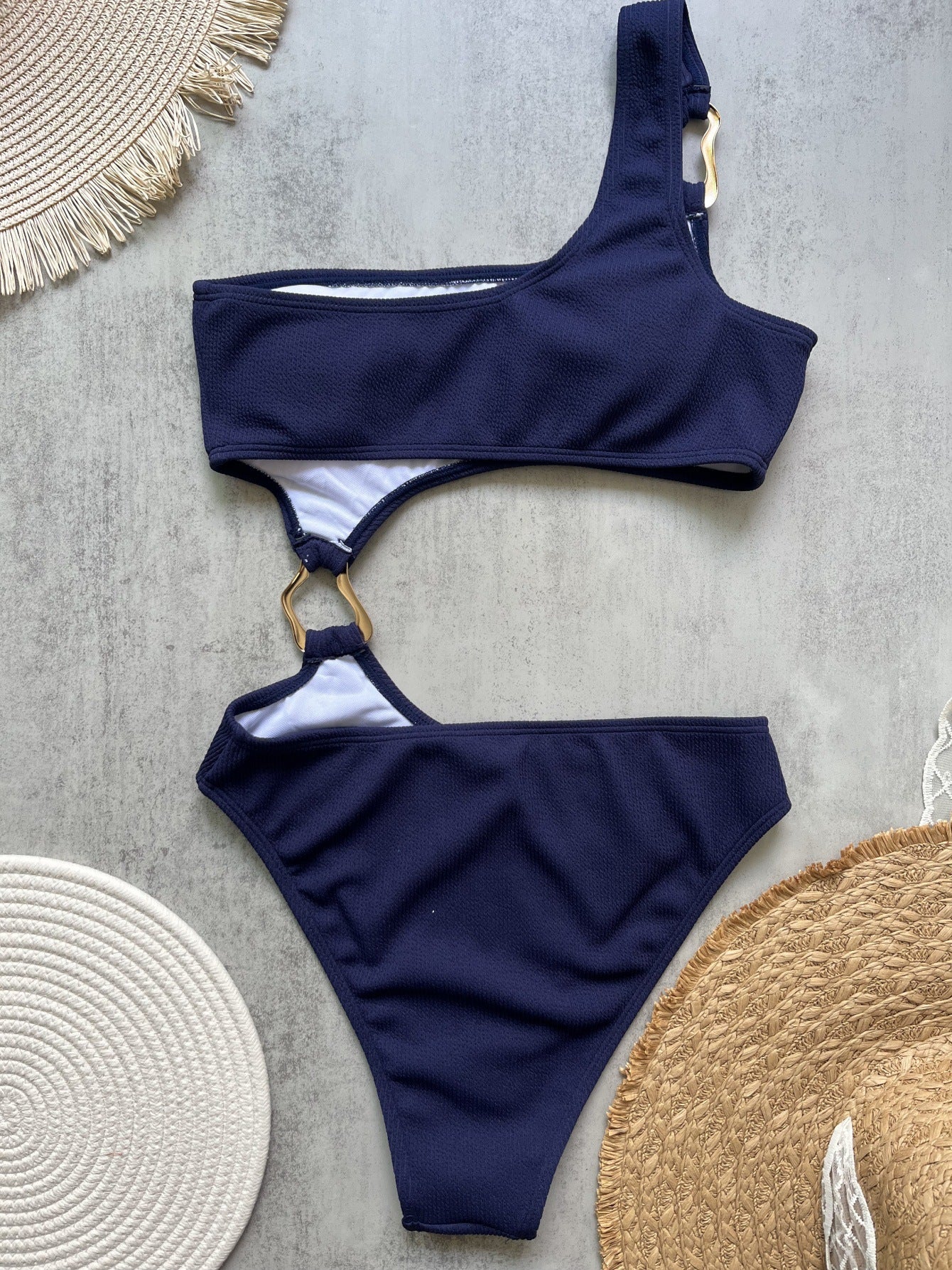 One-Piece Asymmetrical Cut-Out Swimsuit