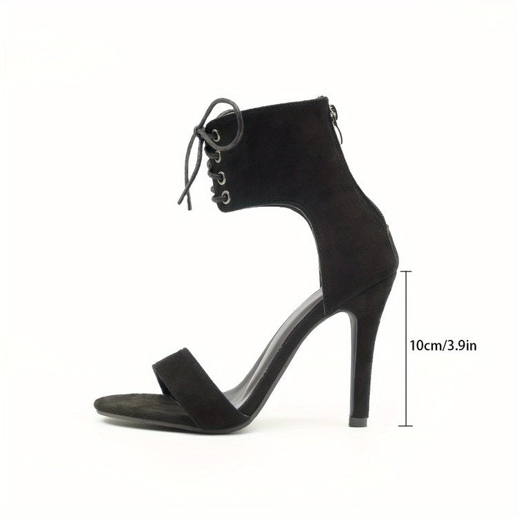 Lace-up Ankle Strap Stiletto Heeled Sandals