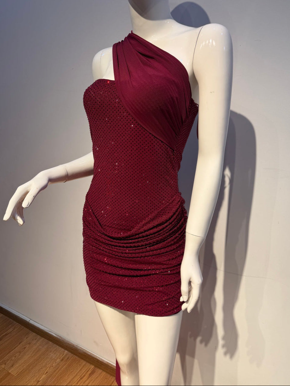 Midnight Diamante Scarf Mini Dress