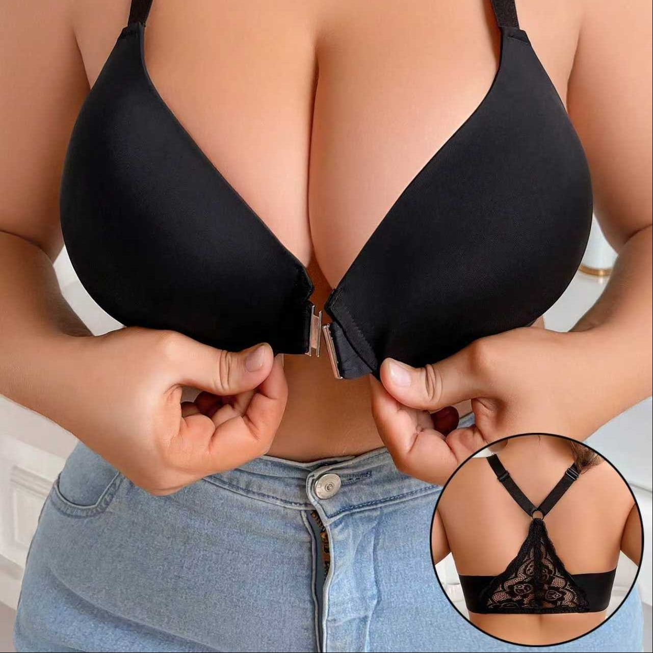Front-Closure Push-Up Plunge Bra