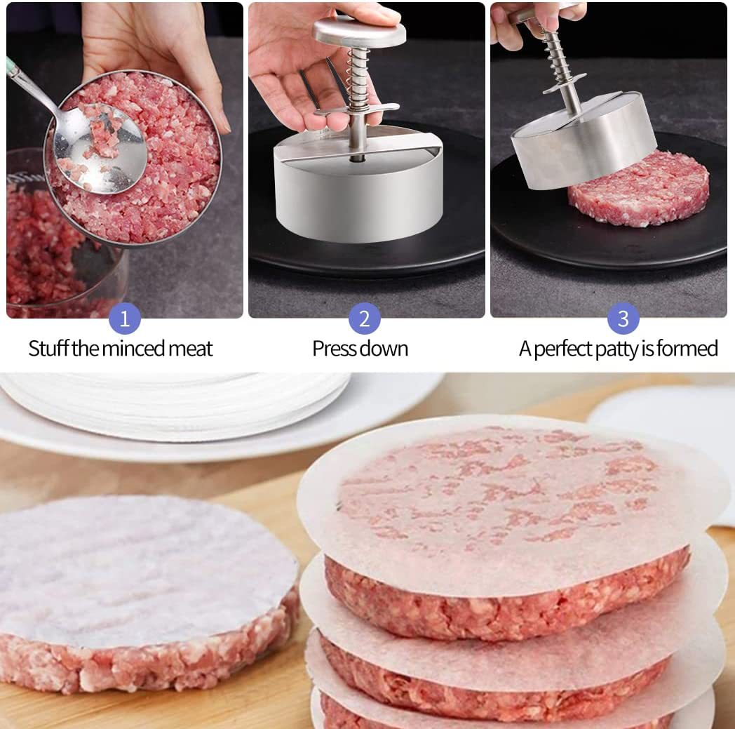 Stainless Steel Burger Meat Press