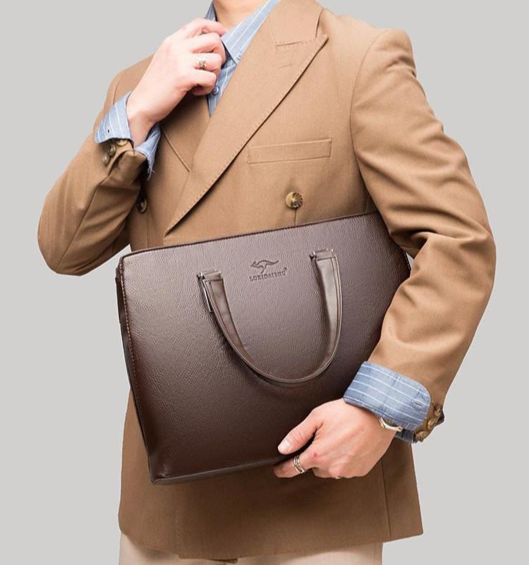 Waterproof & Wear-Resistant PU Leather Men's Bag, Business/Casual