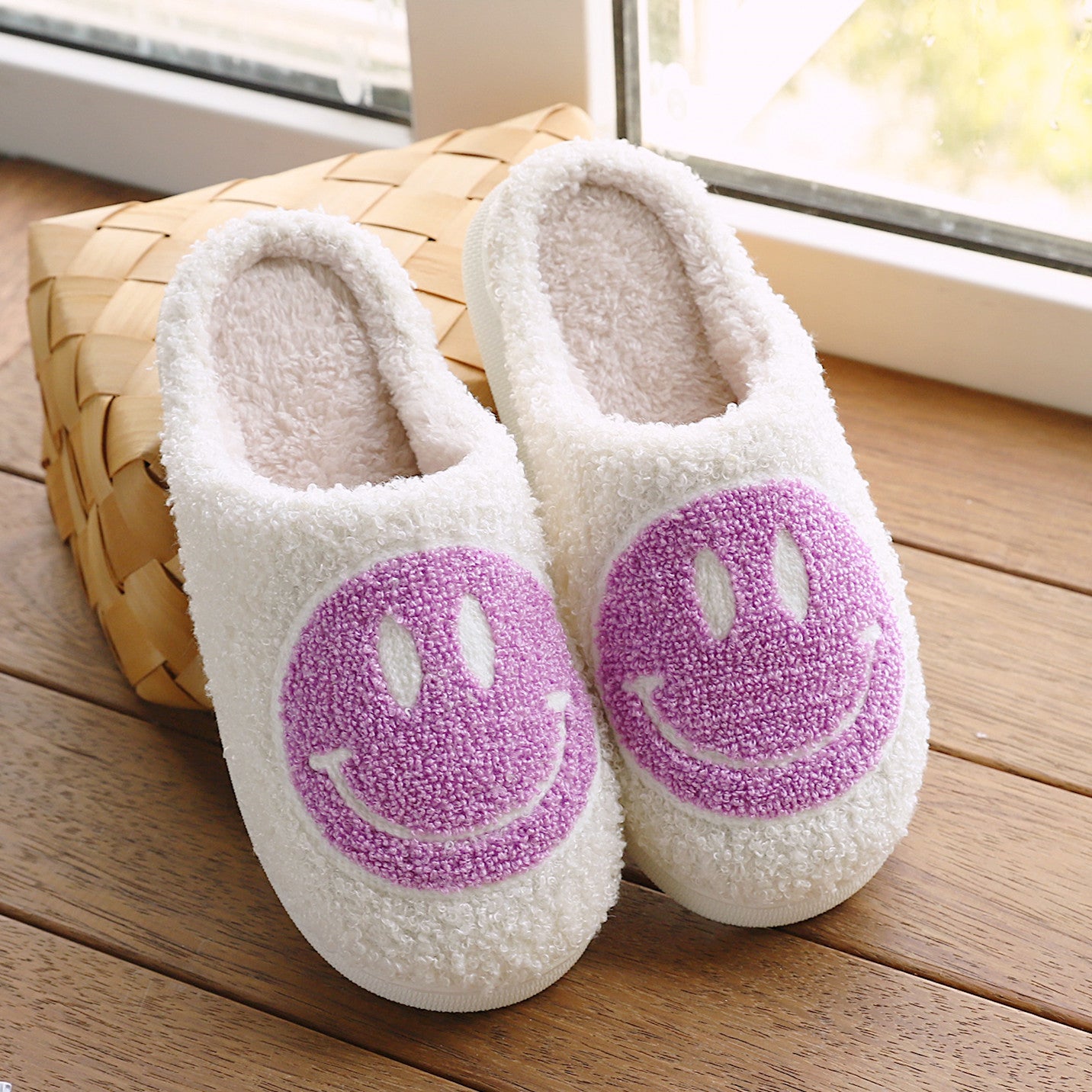 Smiley Face Cotton Slippers