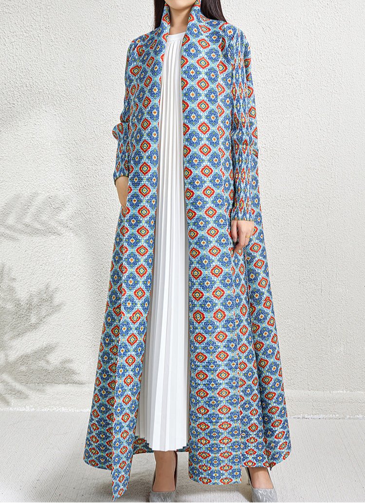 Printed Open Front Abaya