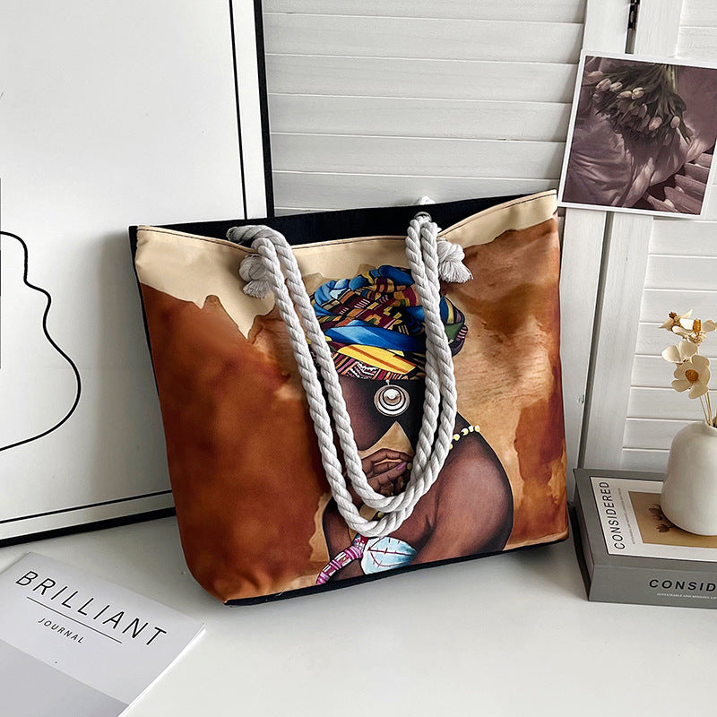 Large Capacity Canvas Graphic Tote Bag