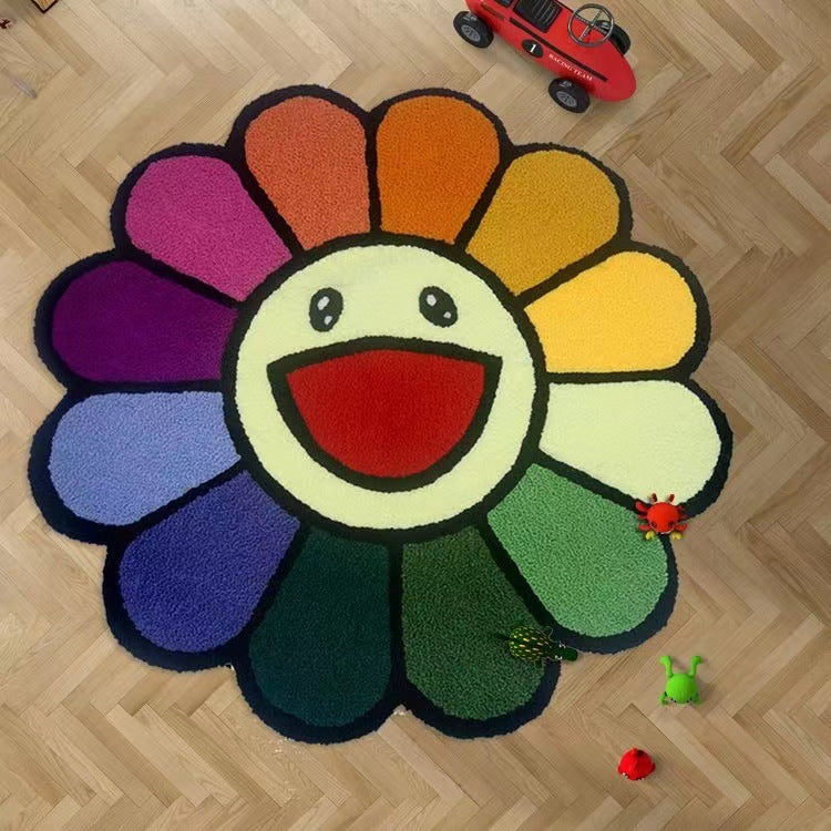 Smiley Flower Tufted Area Rug