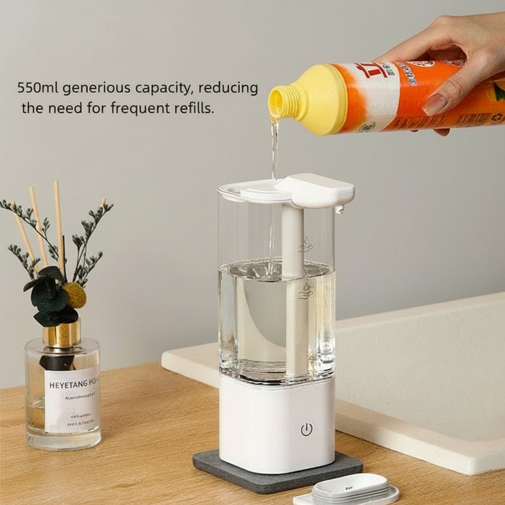 550ml Touchless Automatic Liquid Soap Dispenser – USB Rechargeable