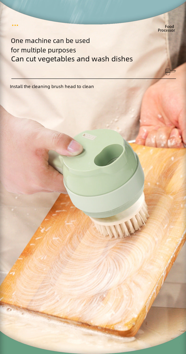 Multifunctional Cordless Electric Vegetable Chopper, Spin Scrubber