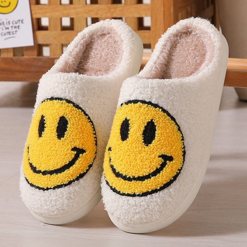 Smiley Face Cotton Slippers