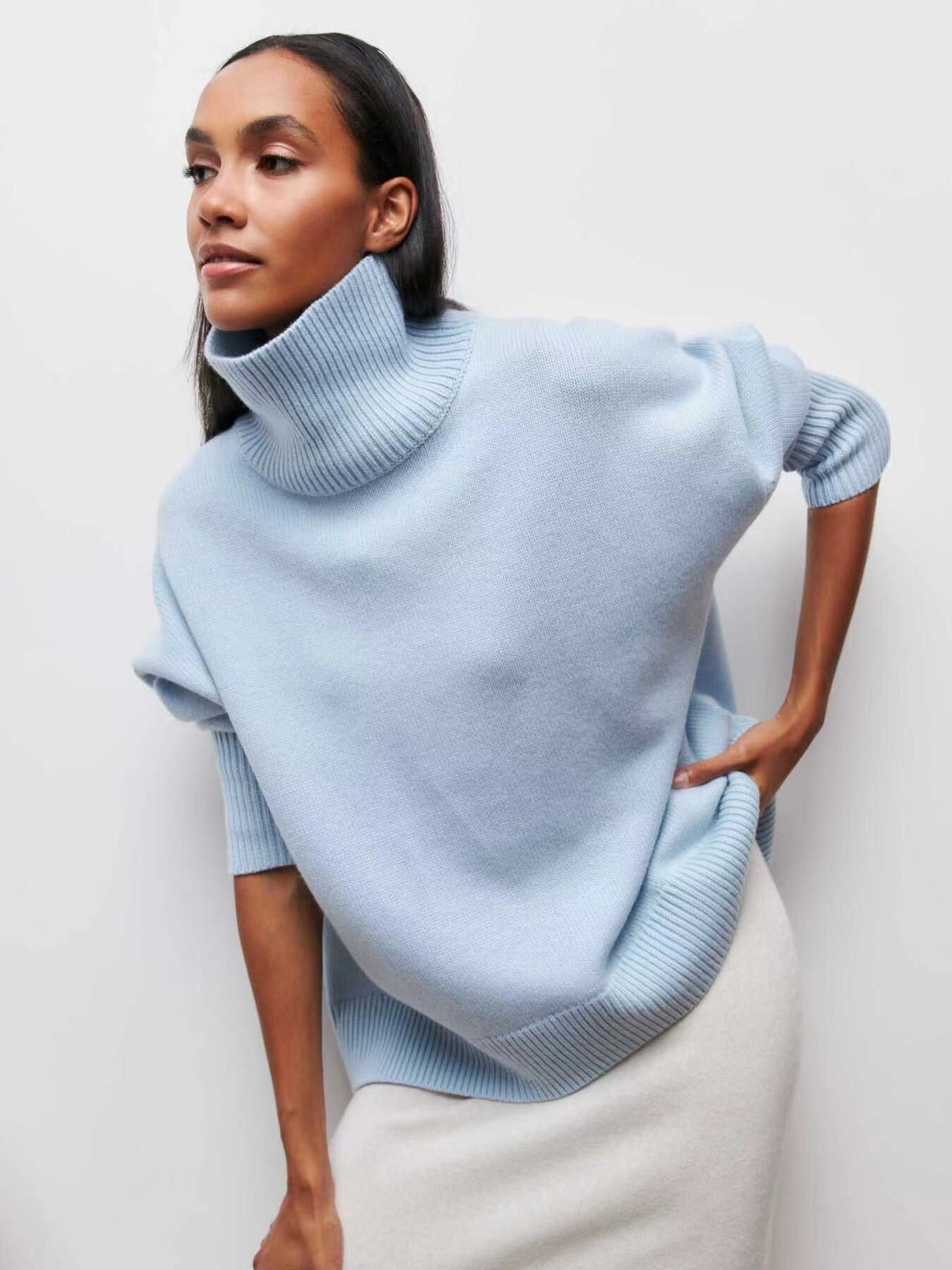 Oversized Wool Turtleneck Sweater