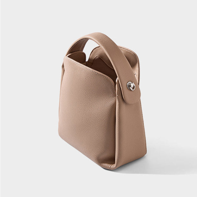 Genuine Cowhide Leather Handbag with Shoulder/Crossbody Strap