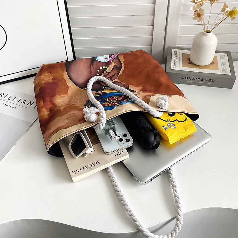 Large Capacity Canvas Graphic Tote Bag