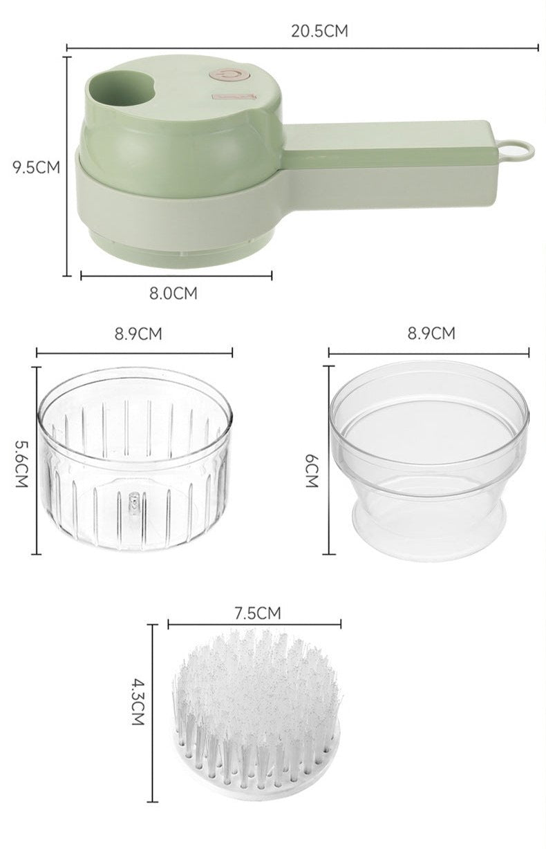 Multifunctional Cordless Electric Vegetable Chopper, Spin Scrubber