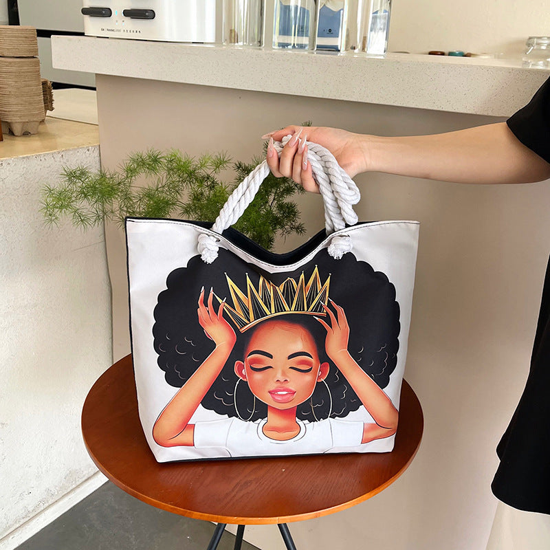 Large Capacity Canvas Graphic Tote Bag