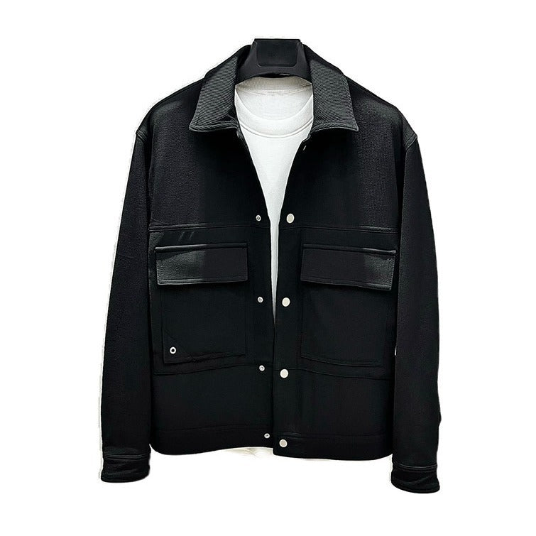 Men's Casual Lapel Jacket with Flap Pockets