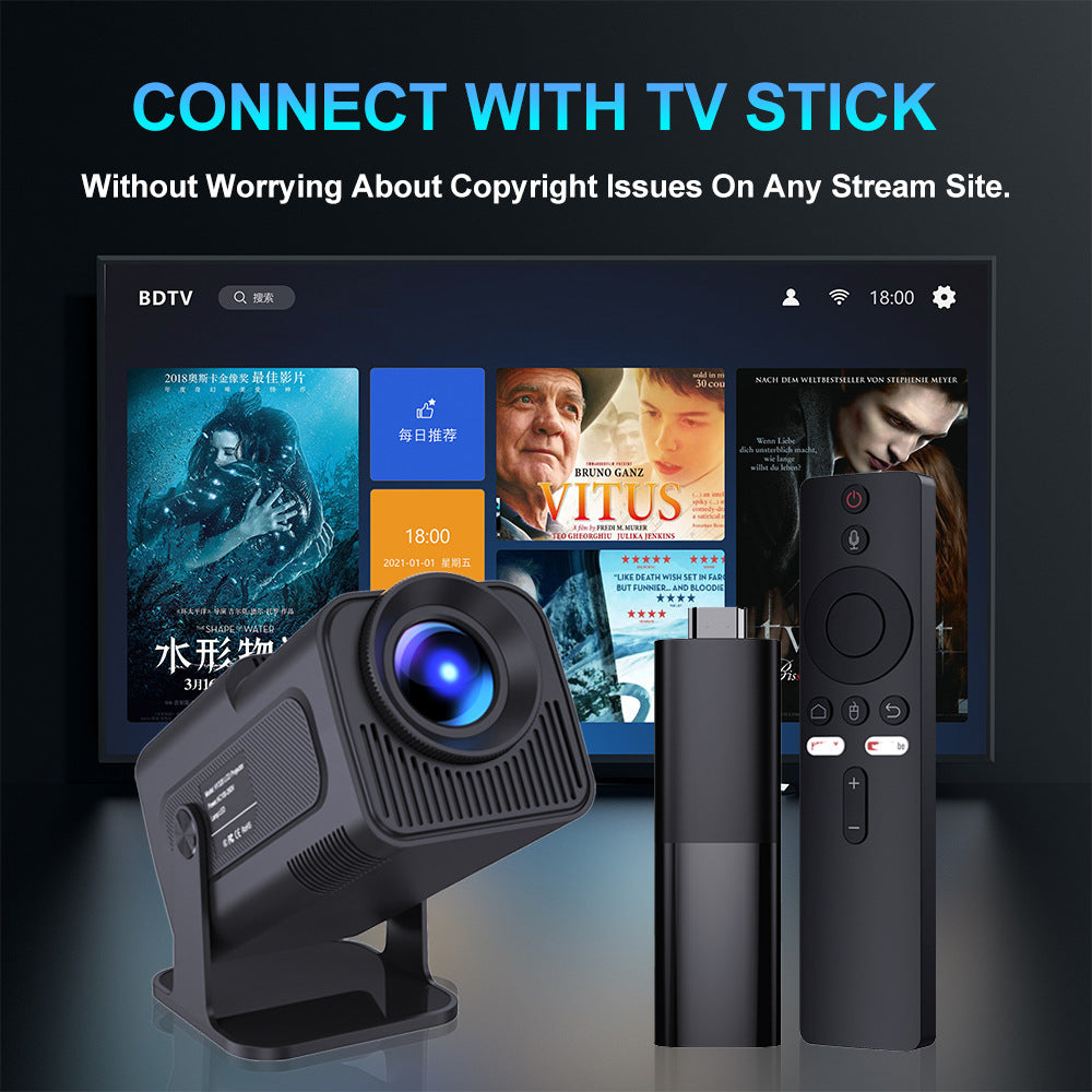 4K Ultra HD Android 11 HY320 Portable Mini Projector with 5.0 Bluetooth