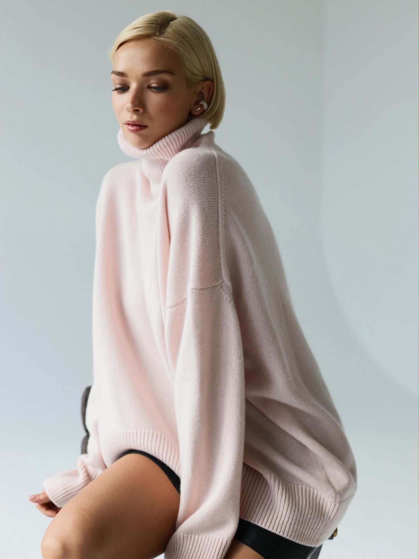 Oversized Wool Turtleneck Sweater