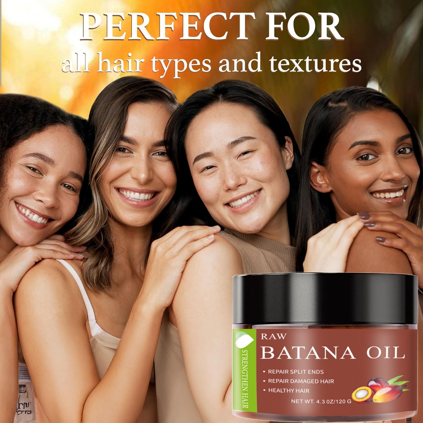 100% Raw and Pure Natural Batana Oil, For All Hair Types, Grow Thicker-Stronger Hair, Repair Damaged Hair