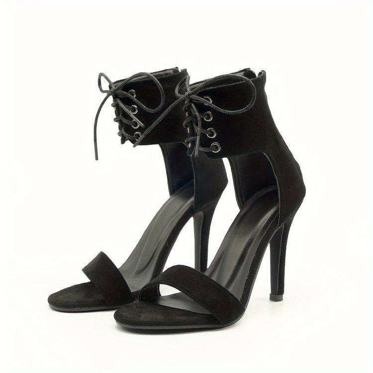 Lace-up Ankle Strap Stiletto Heeled Sandals