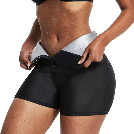 High-Waisted Shapewear Sweatshorts for Sauna, Yoga, Fitness, Casual Wear
