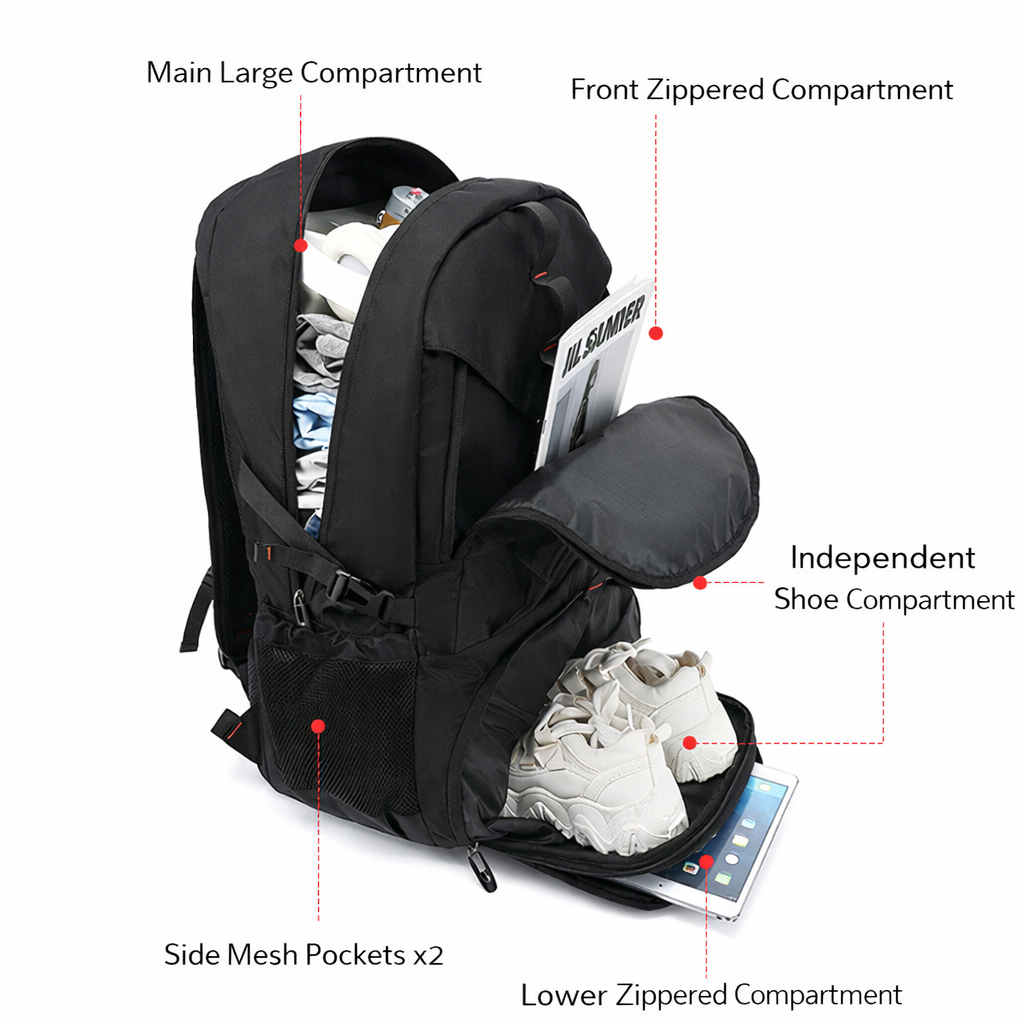 Multifunctional Laptop Travel Backpack with USB Charging Port – 80L