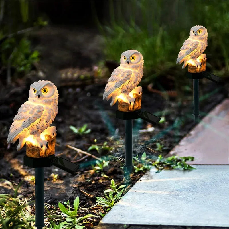 Solar-Powered Waterproof Owl Garden Lights