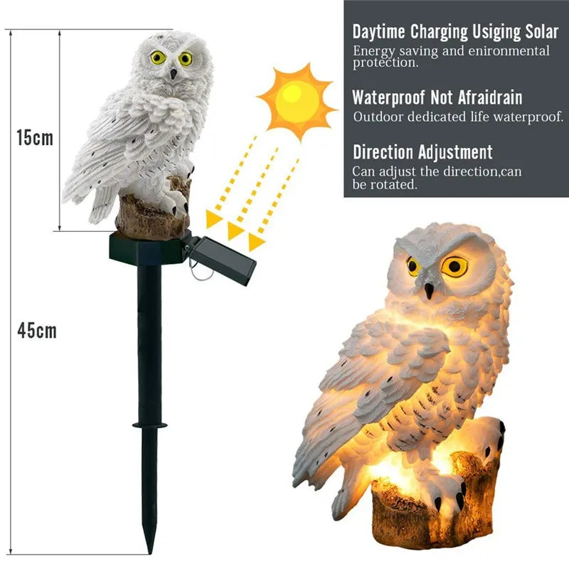 Solar-Powered Waterproof Owl Garden Lights