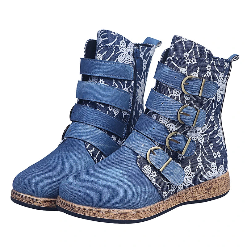 Women's Boho Patchwork Ankle Boots