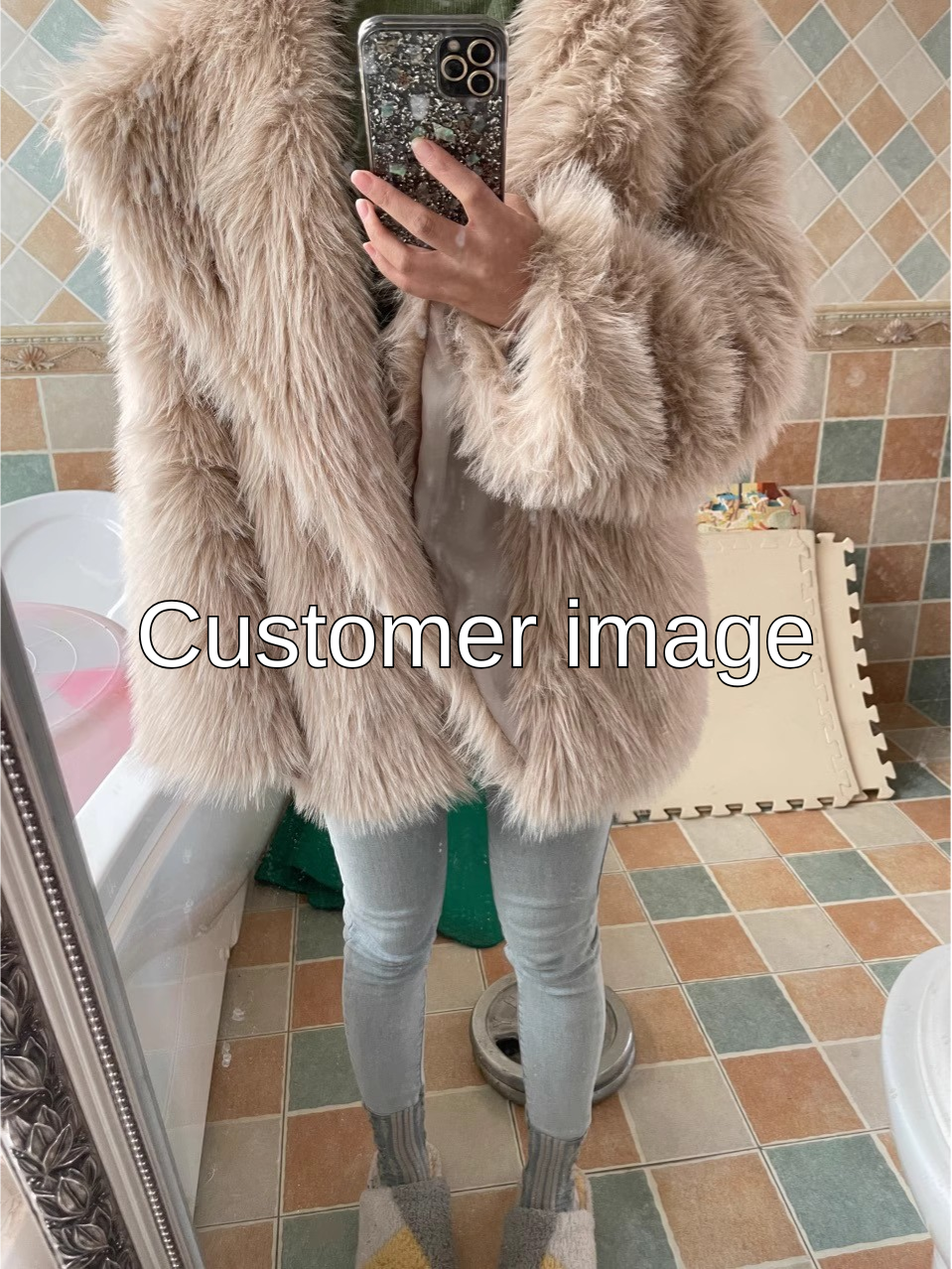 Women's Faux Fur Mid-Length Coat