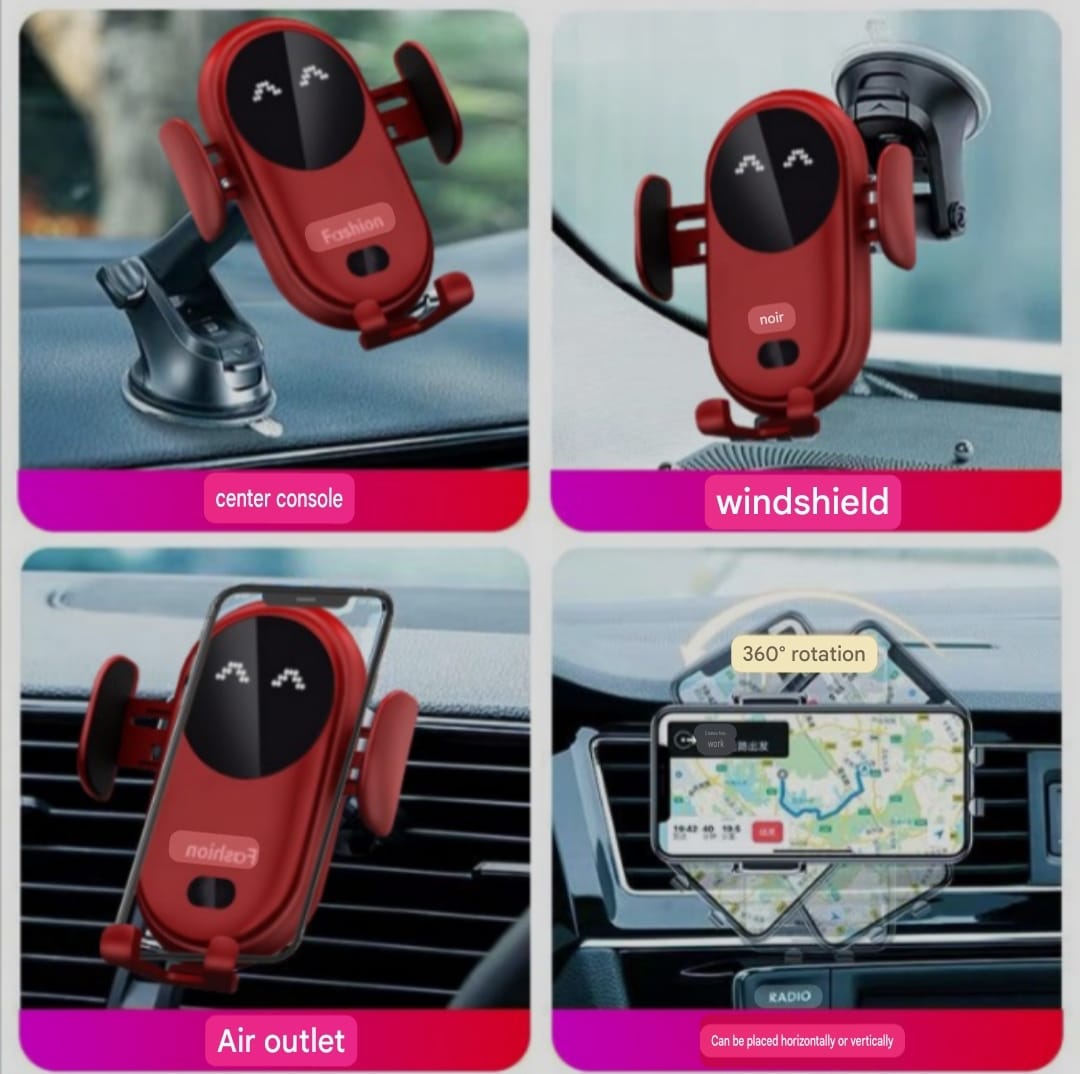 15W S11+ Fast Charging Smart Infrared Sensor Wireless Car Phone Mount