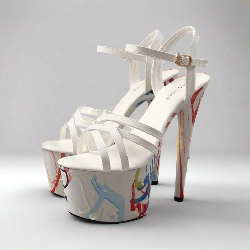 Glow-in-the-Dark Platform Stiletto Heeled Sandals