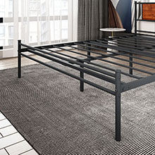 Queen Bed Frame with Wooden Headboard Metal Platform Bed Frames with Storage, Easy Assembly