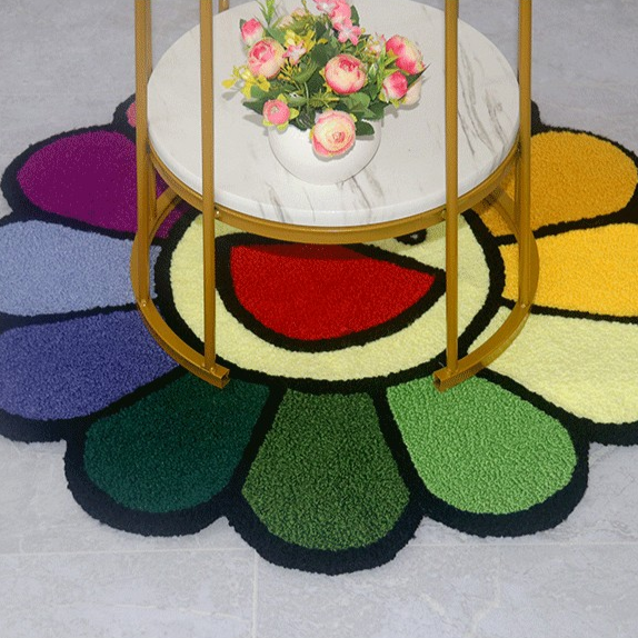 Smiley Flower Tufted Area Rug