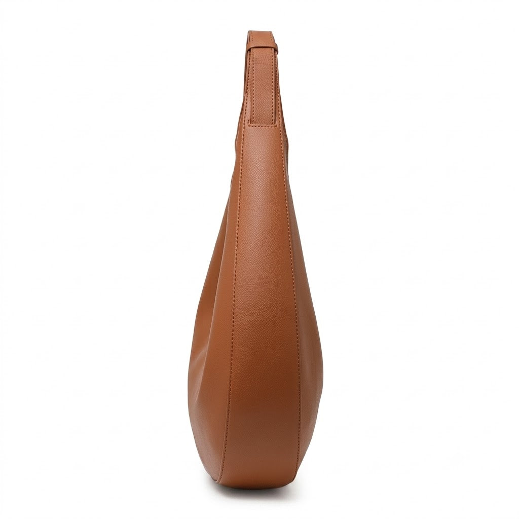 Half-Moon Hobo Shoulder Bag – Genuine Cowhide Leather
