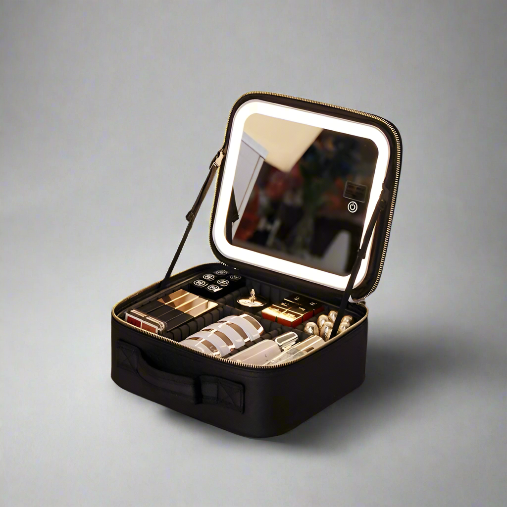 Waterproof Makeup Case with Detachable LED Mirror